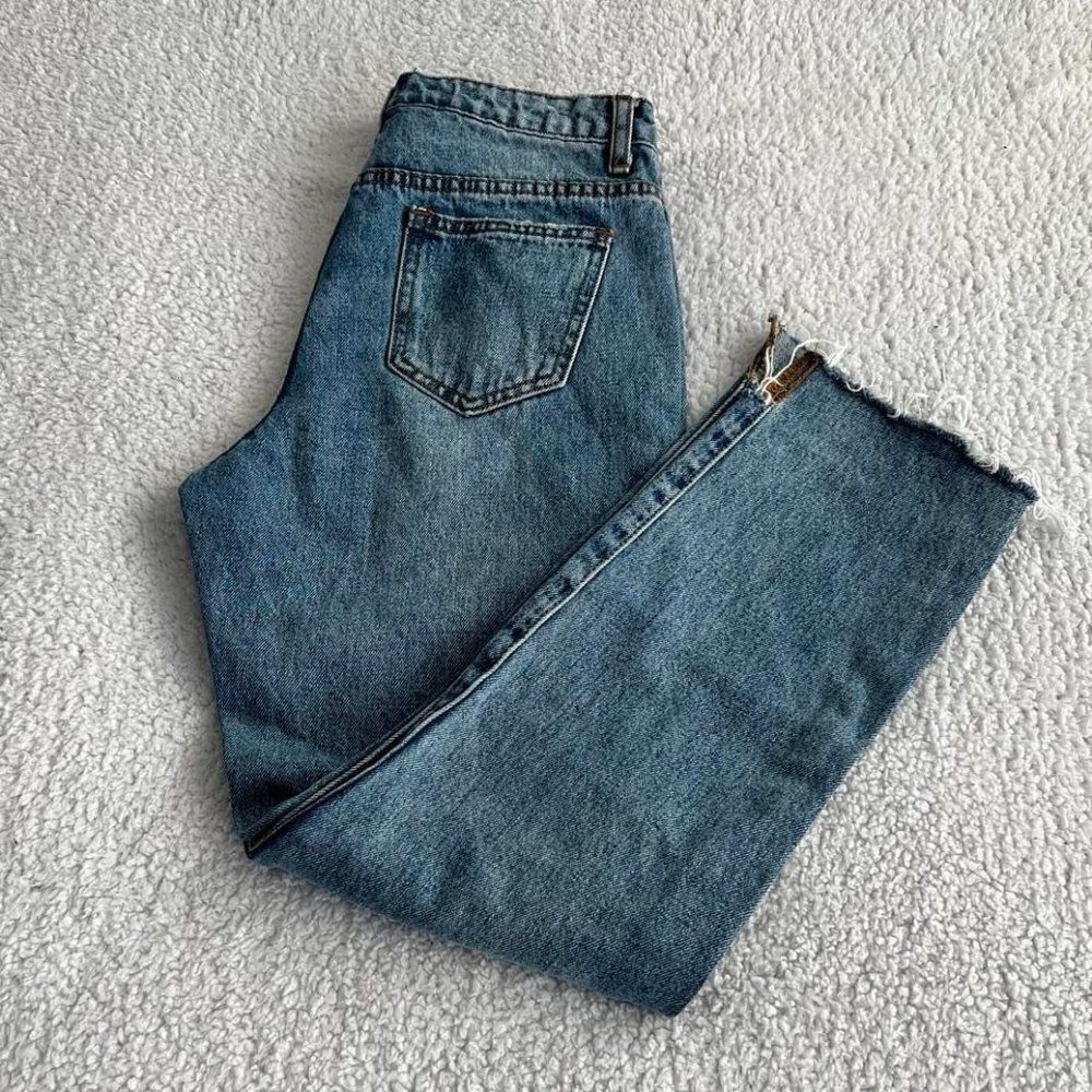 Tobi Jeans High Rise Denim Raw Hem Size 24